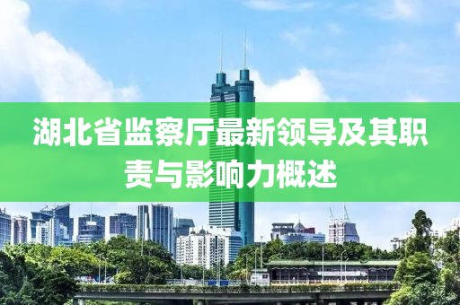 湖北省監(jiān)察廳最新領導及其職責與影響力概述
