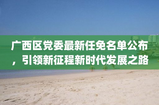 廣西區(qū)黨委最新任免名單公布，引領新征程新時代發(fā)展之路