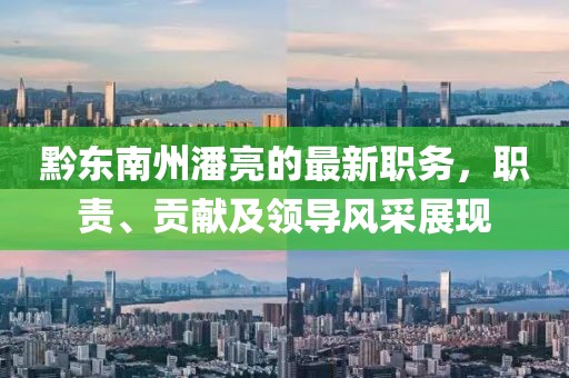 黔東南州潘亮的最新職務(wù)，職責(zé)、貢獻(xiàn)及領(lǐng)導(dǎo)風(fēng)采展現(xiàn)