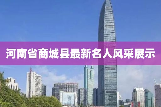 河南省商城縣最新名人風采展示