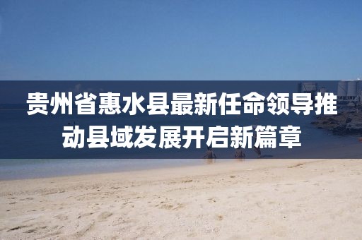 貴州省惠水縣最新任命領(lǐng)導(dǎo)推動縣域發(fā)展開啟新篇章