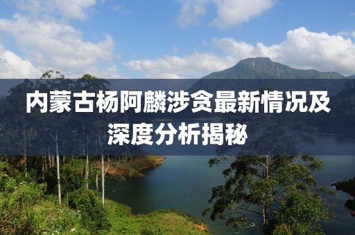 內(nèi)蒙古楊阿麟涉貪最新情況及深度分析揭秘