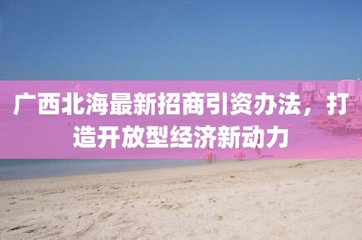 廣西北海最新招商引資辦法，打造開放型經(jīng)濟(jì)新動力