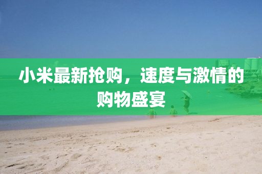 小米最新?lián)屬?，速度與激情的購物盛宴