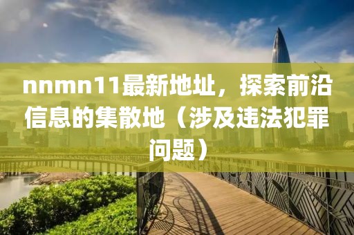 nnmn11最新地址，探索前沿信息的集散地（涉及違法犯罪問(wèn)題）
