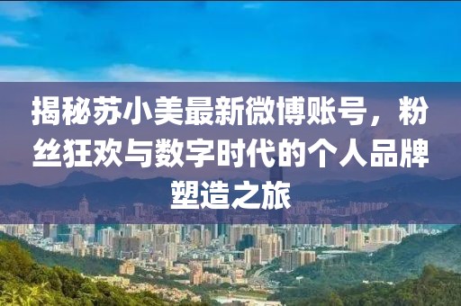 揭秘蘇小美最新微博賬號，粉絲狂歡與數(shù)字時代的個人品牌塑造之旅